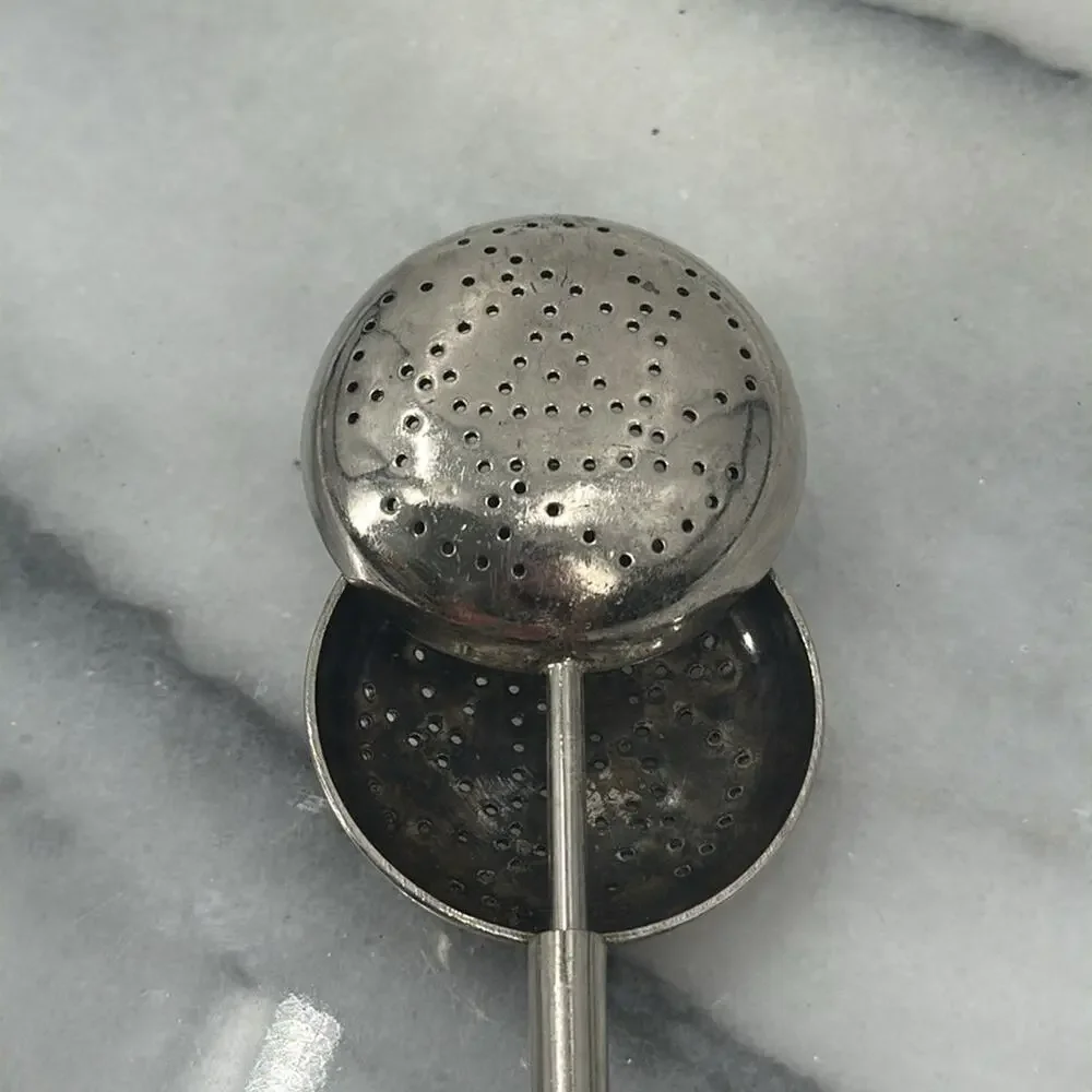Antique silverplated Spring Action Tea Seeper Spoon Infuser Steeper